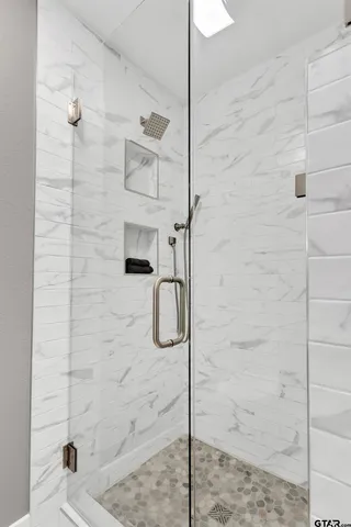 a bathroom with a shower