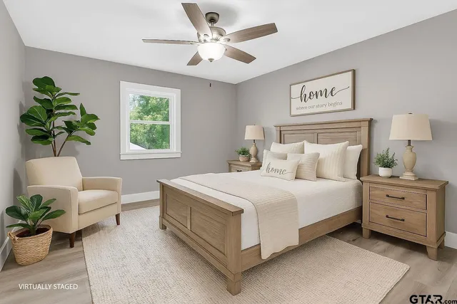 a bed room with a bed and a couch