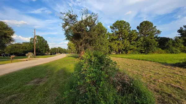 a view of outdoor space with garden and trees