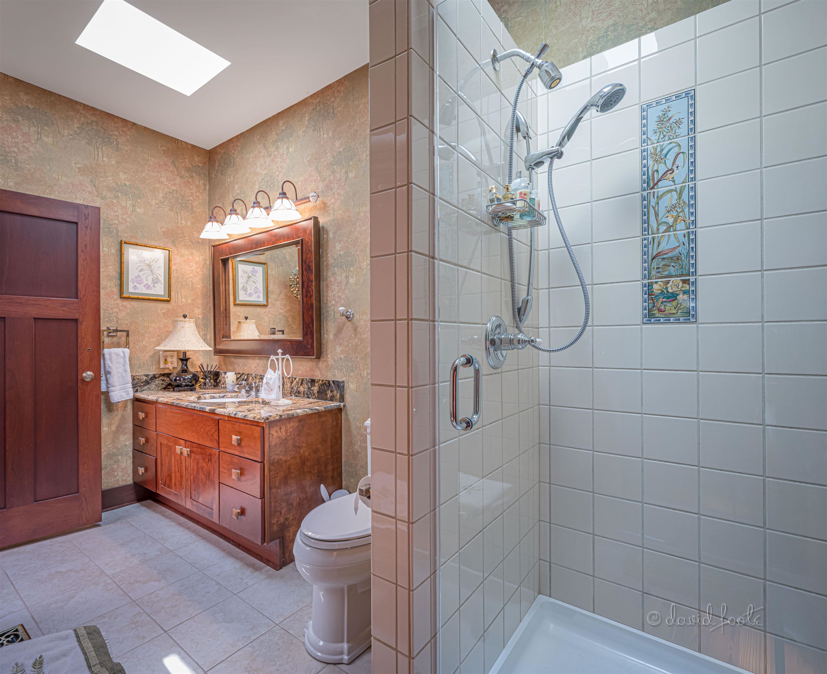 49 High Ridge Run Galena, IL 61036 - Photo 30 of 81 a bathroom with a granite countertop sink a toilet and shower