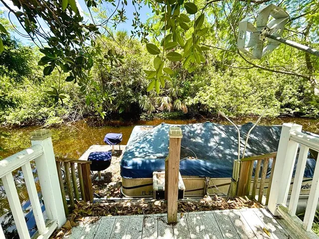 a view of an outdoor space with seating area