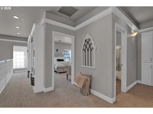 a view interior of livingroom and a hall with wooden floor