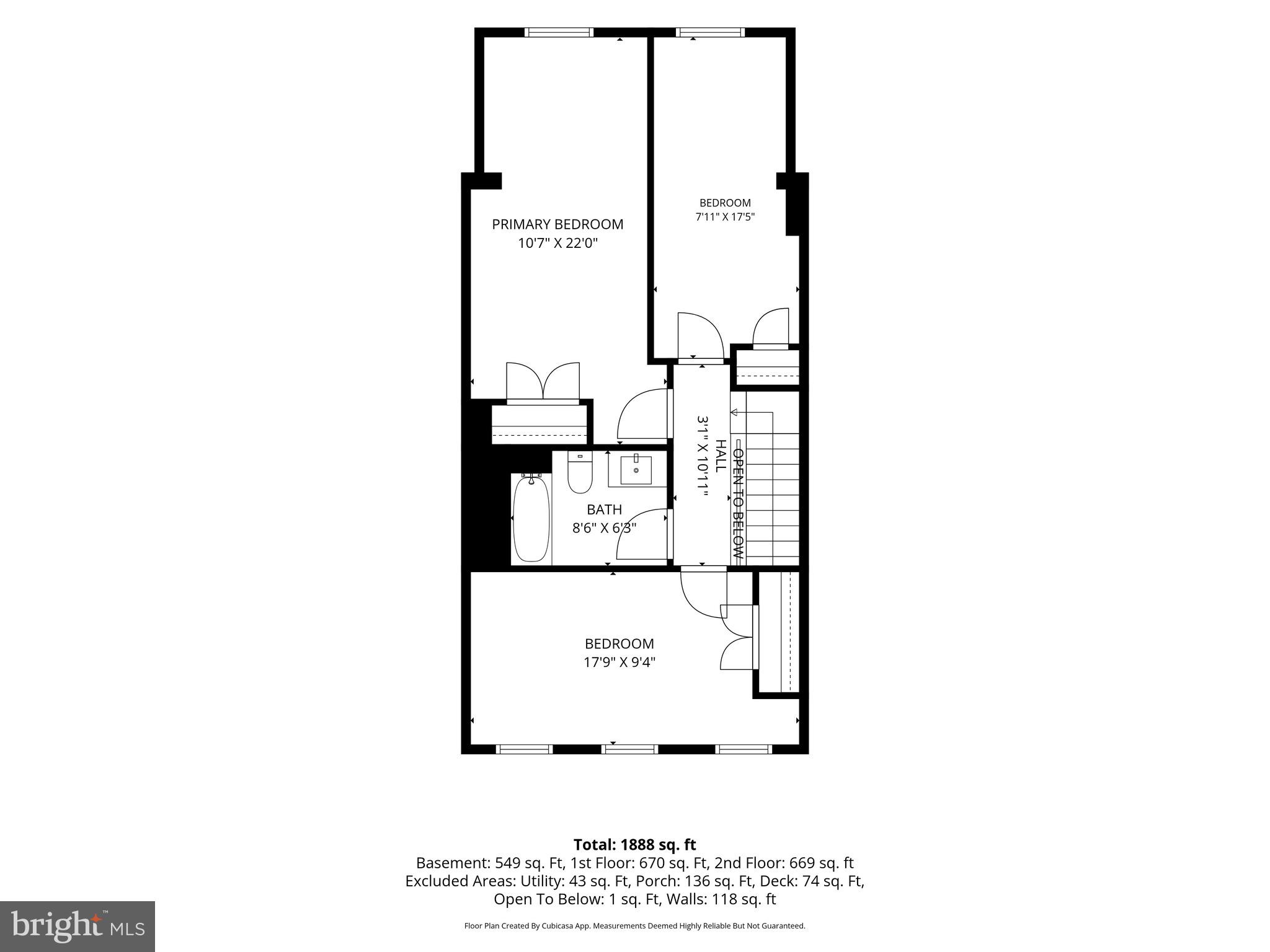 2429 3rd Street Northeast Washington, DC 20002 - Photo 43 of 45 Upper Level Floorplan