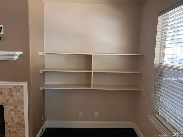 a view of a room with shelf
