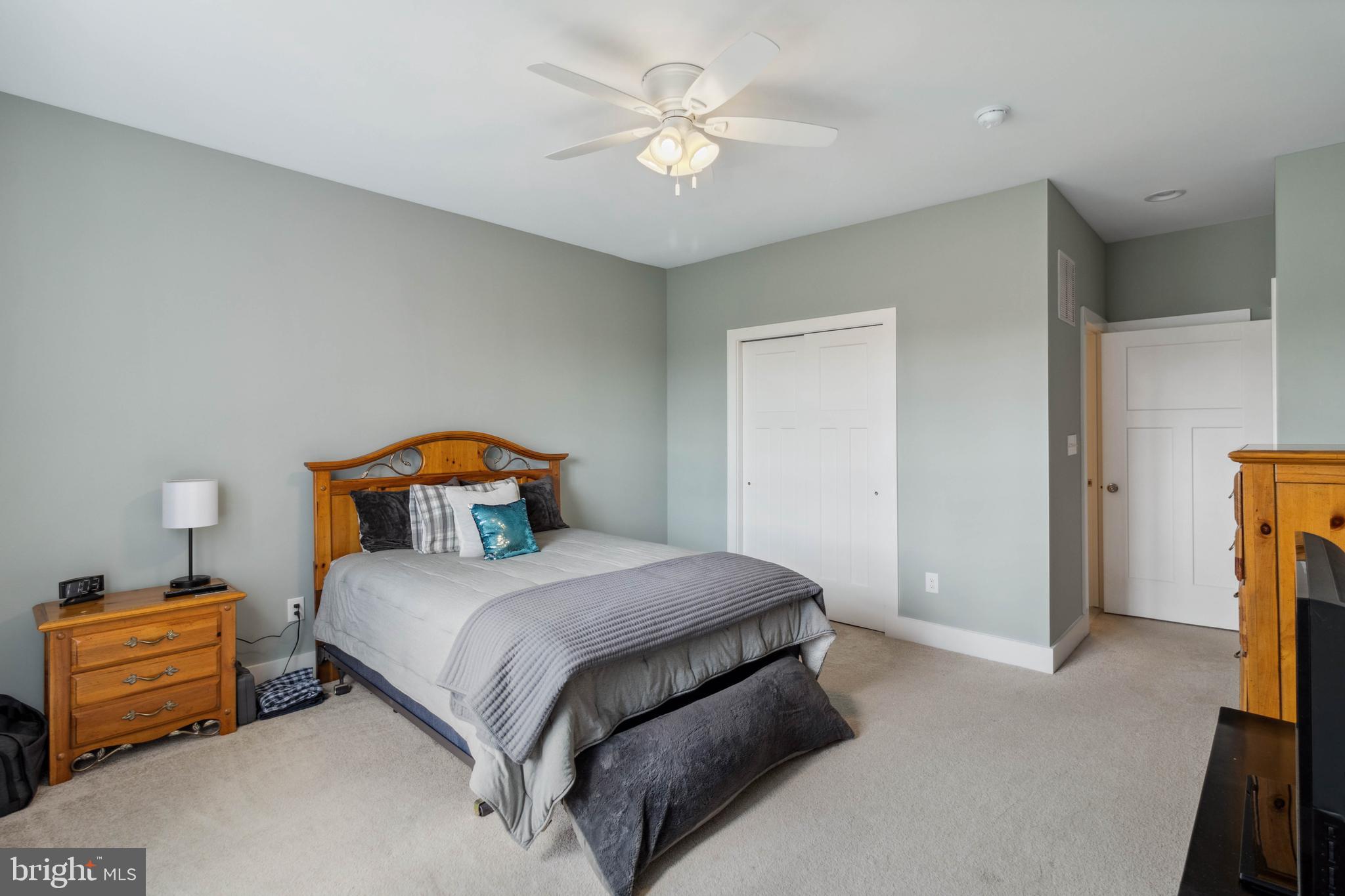 24019 Ingrams Drive Millsboro, DE 19966 - Photo 24 of 49 a bedroom with a bed and a chandelier