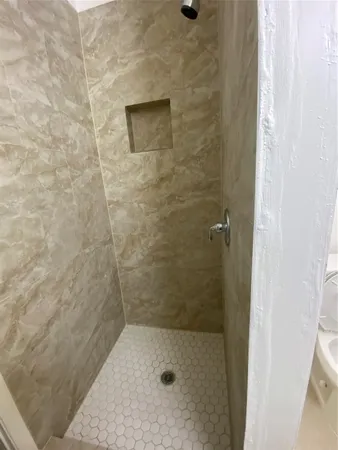 a bathroom with a shower