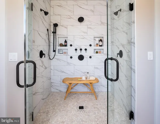 a bathroom with a shower
