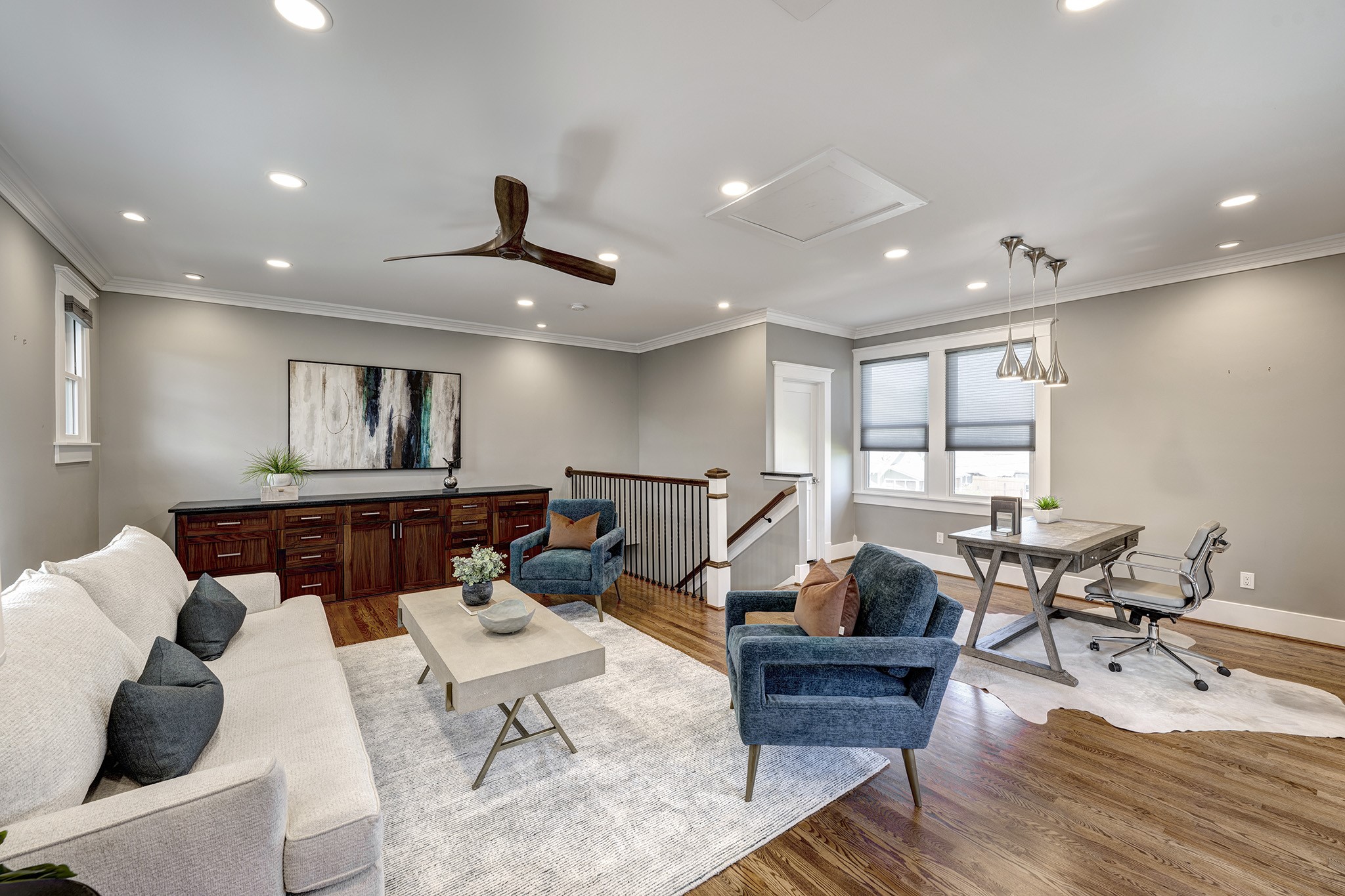 1314 Harvard Street Houston, TX 77008 - Photo 21 of 36 a living room with furniture and wooden floor