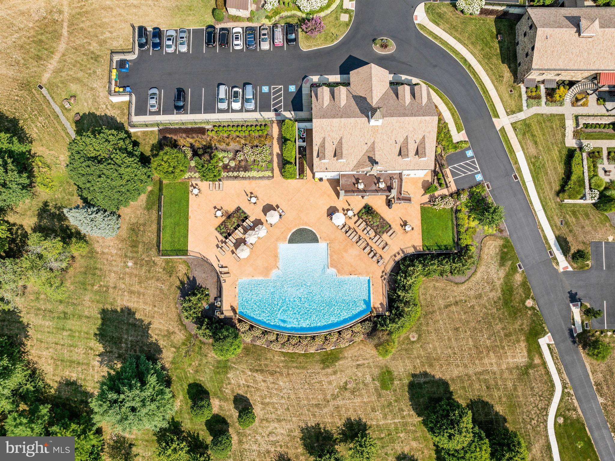 3809 Liseter Road Newtown Square, PA 19073 - Photo 72 of 79 Aerial view of pool and Clubhouses