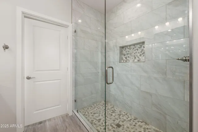 a bathroom with a shower
