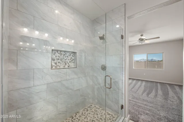 a bathroom with a shower