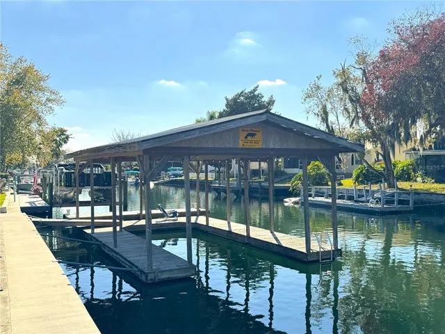 a view of a lake with a house