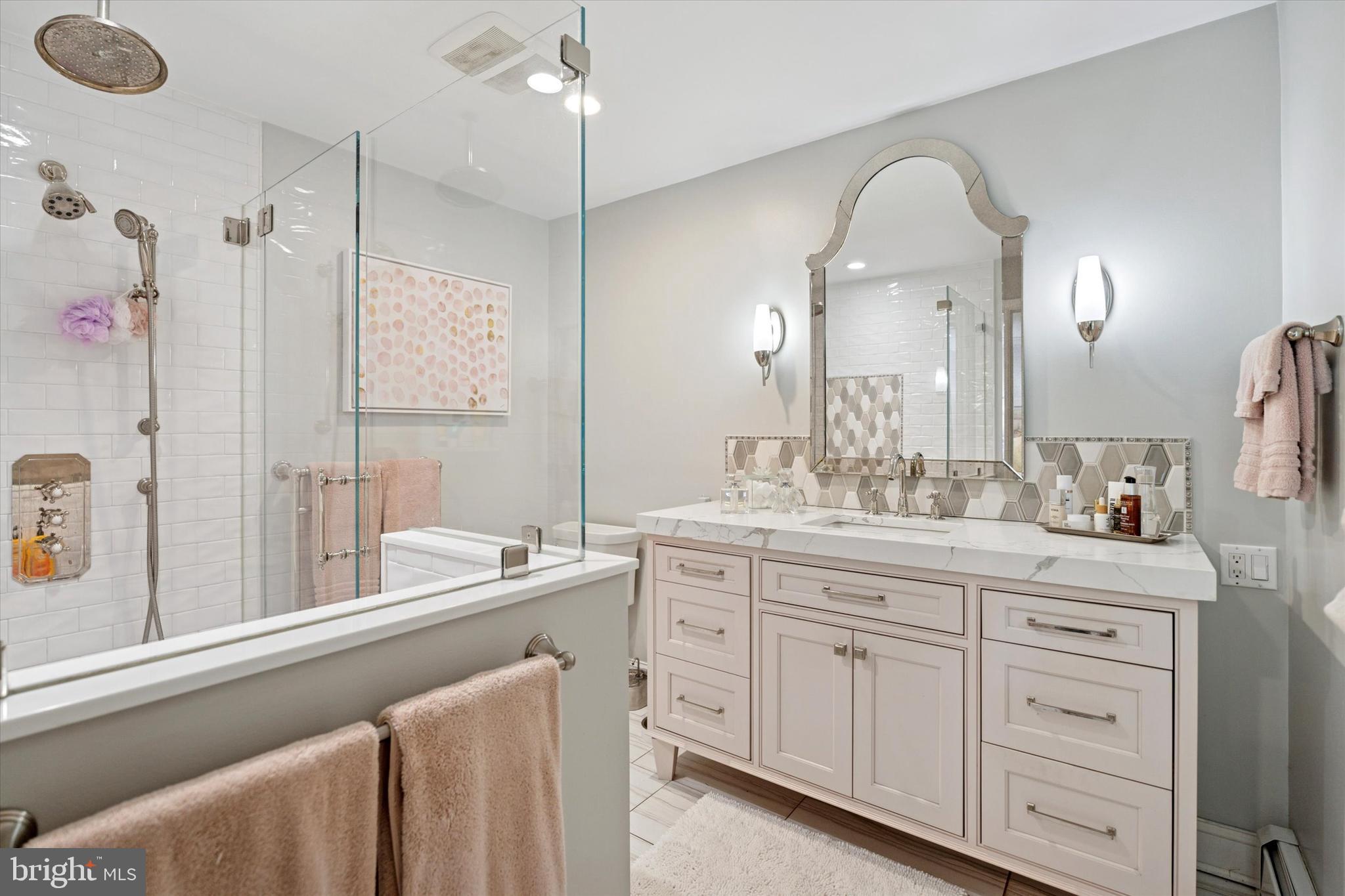 758 North Valley Forge Road Devon, PA 19333 - Photo 23 of 39 a spacious bathroom with a double vanity sink mirror and double