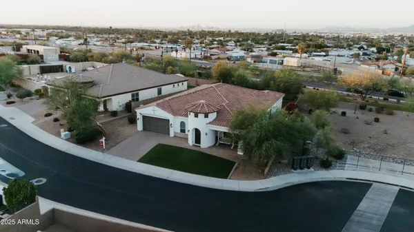 an aerial view of multiple house