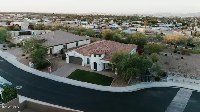 an aerial view of multiple house