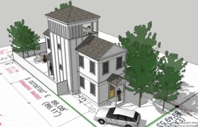 a view of a yard with a snow on the road