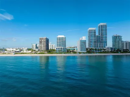 a view of an ocean from a city