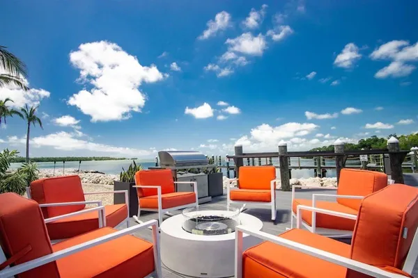 a outdoor living space with furniture and garden view