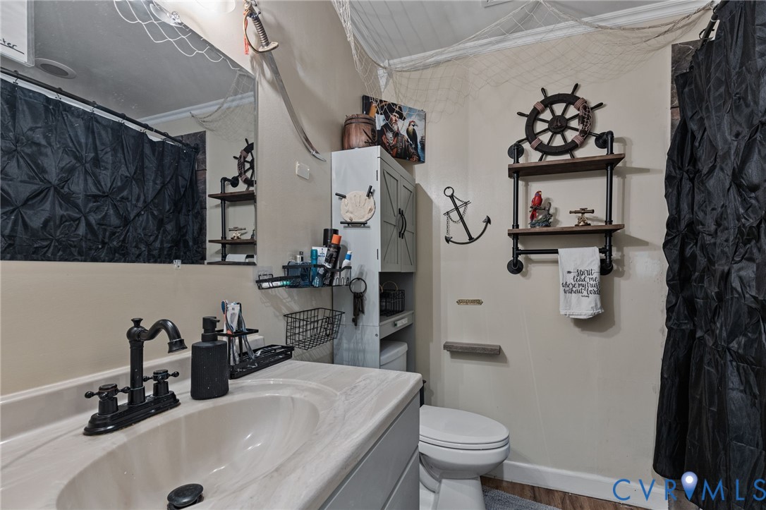 15601 Roland View Drive Chester, VA 23831 - Photo 15 of 18 a bathroom with a sink mirror and toilet