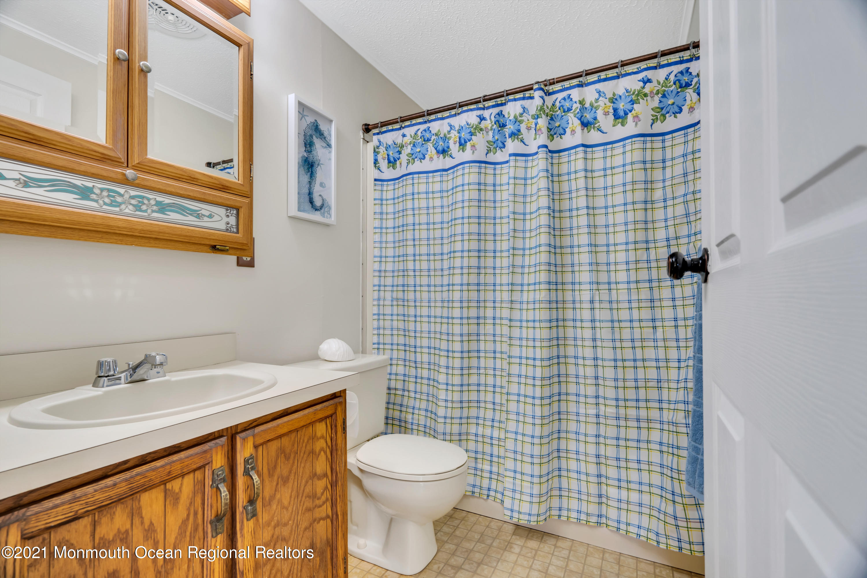 447 Leming Road Jackson, NJ 08527 - Photo 21 of 71 a bathroom with a sink a toilet and shower curtain