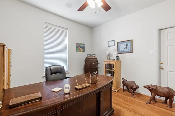 a view of workspace with a window