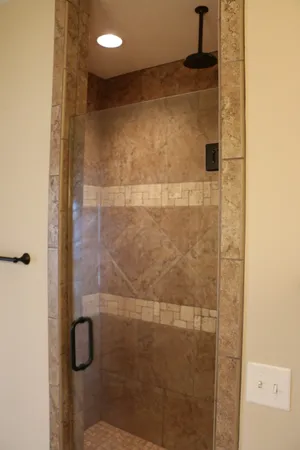a bathroom with a shower