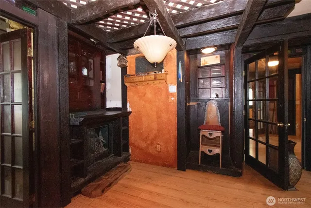 an empty room with a window