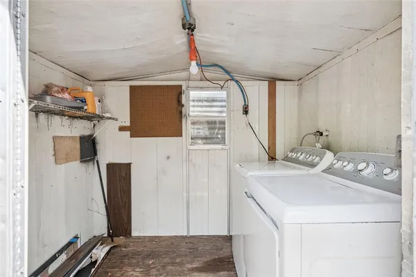 a view of a backyard with snow