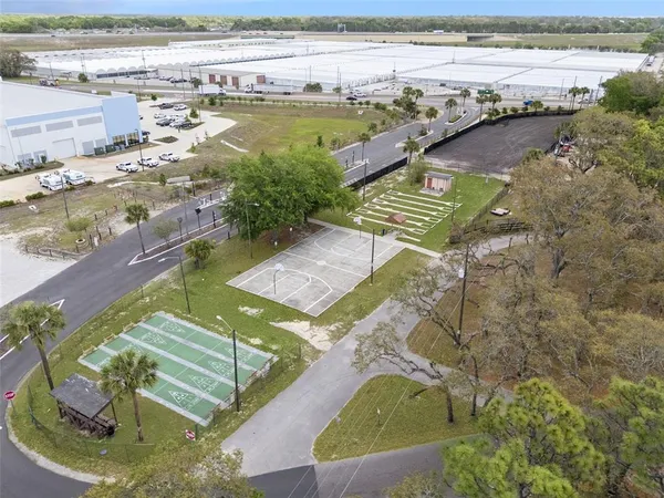 an aerial view of a city