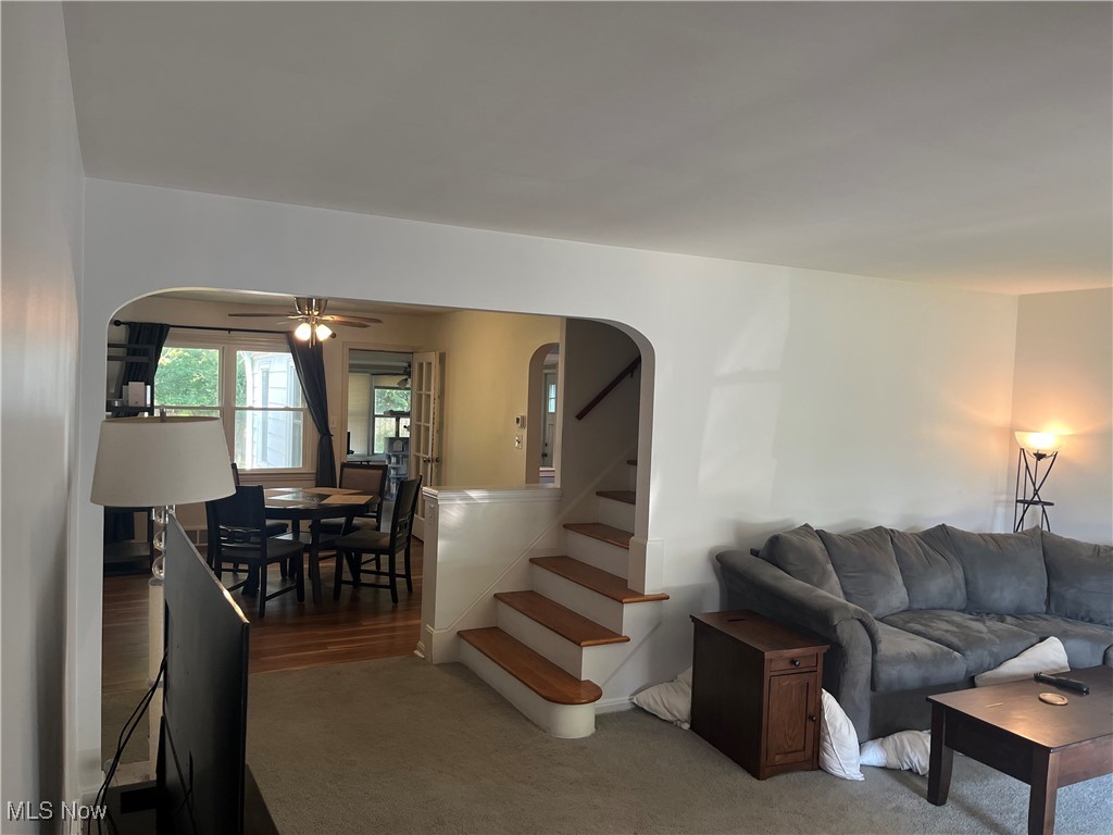888 Richmond Road Lyndhurst, OH 44124 - Photo 4 of 26 Living room looks into dining room.