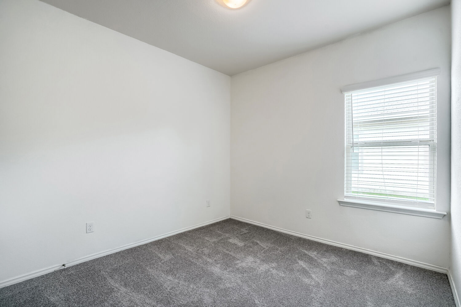 2420 Ranger Pass Seguin, TX 78155 - Photo 25 of 28 Interior room with light gray carpeting, white walls, and a single window featuring white blinds