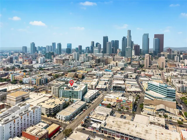 an aerial view of a city