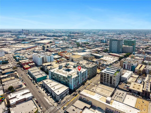 a view of a city with tall buildings