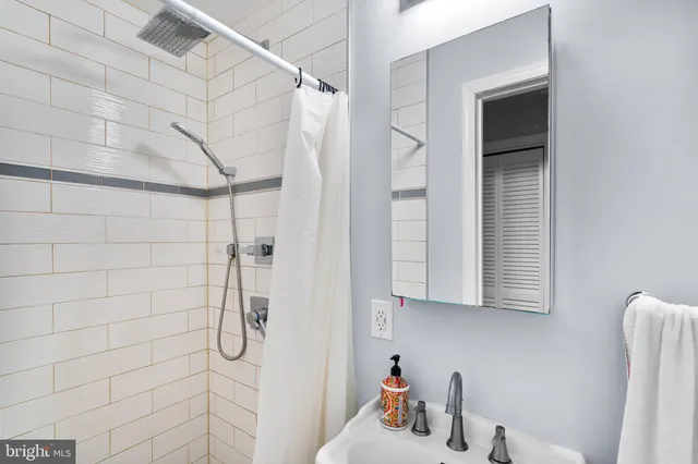a bathroom with a shower
