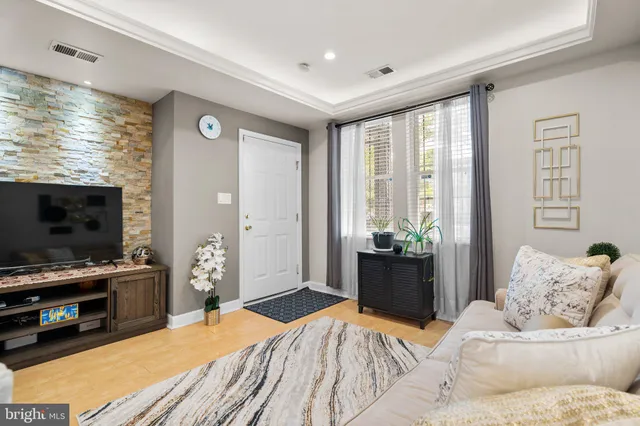 a bedroom with a bed and furniture