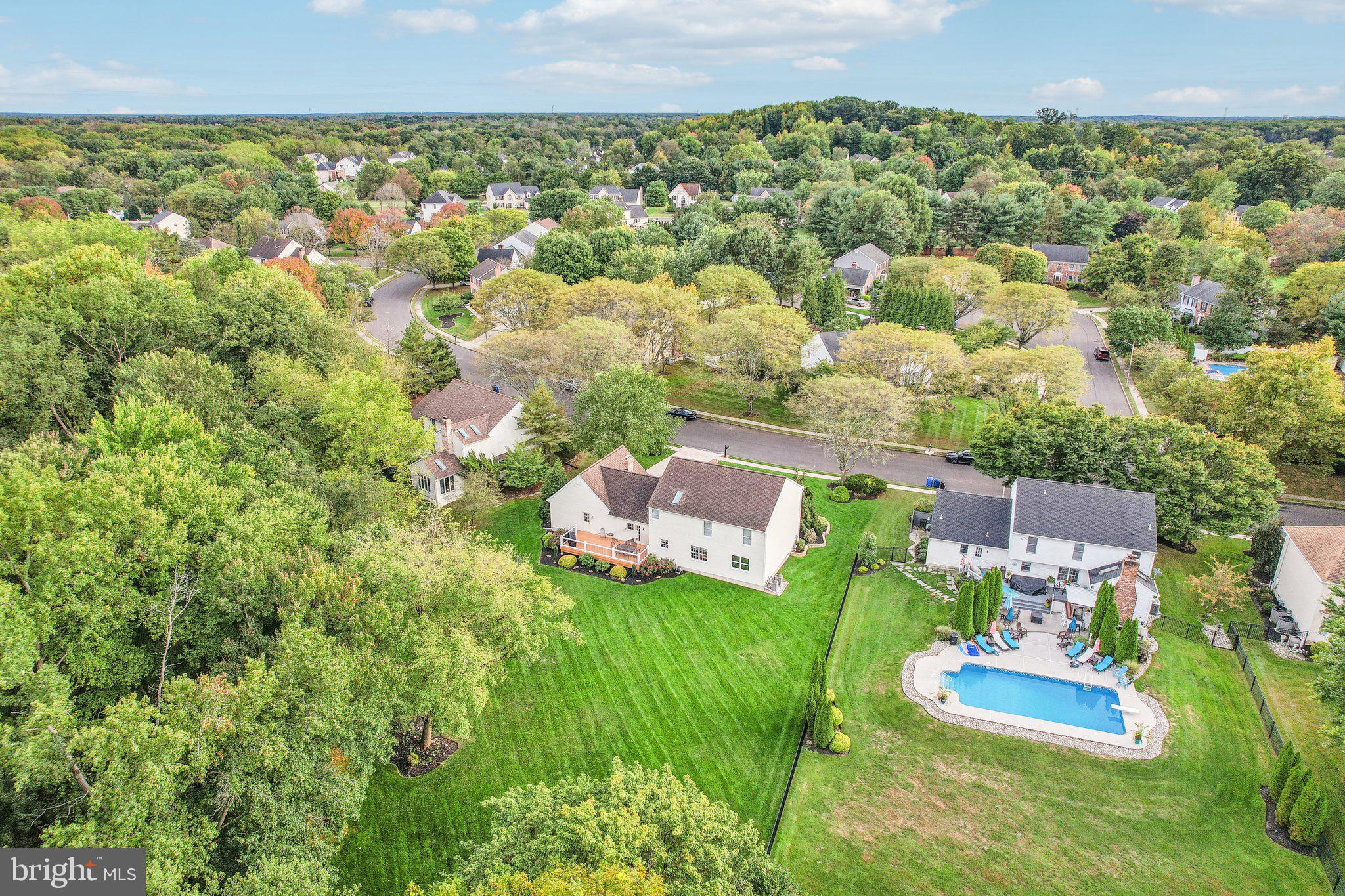 23 Abington Road Mount Laurel, NJ 08054 - Photo 66 of 75 Ariel view of large yard backing to trees