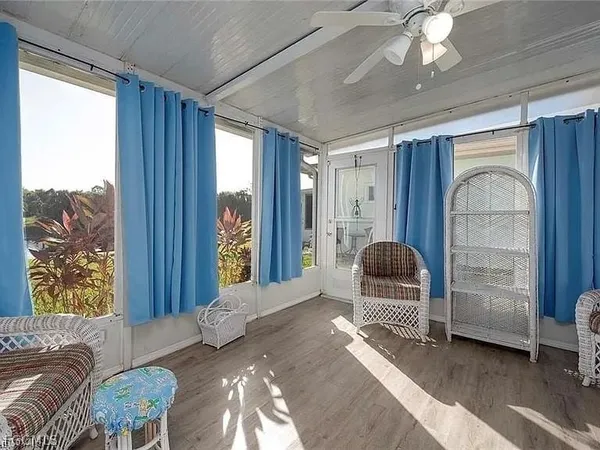 a living room with furniture