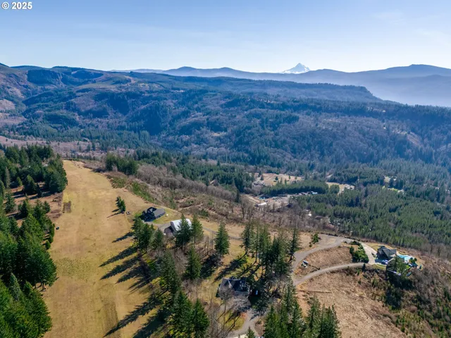 a view of a house with a mountain view