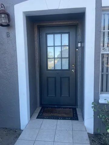 a view of front door