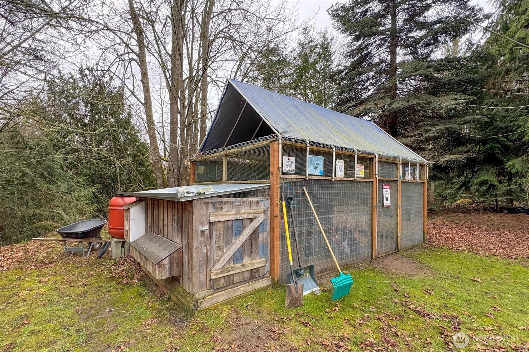 141 Lavender Ridge Lane Sequim, WA 98382 - Photo 32 of 40 a view of a house with a yard balcony and wooden fence