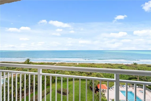 a view of ocean from a balcony