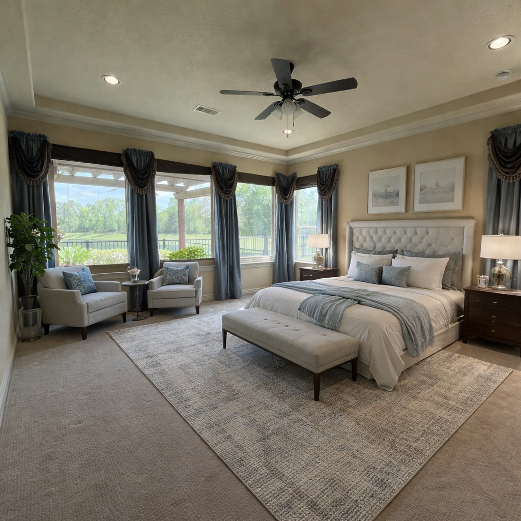 2711 King Point View Lane Spring, TX 77388 - Photo 17 of 48 Spacious and Serene Primary - Virtually Staged~ the View is REAL!