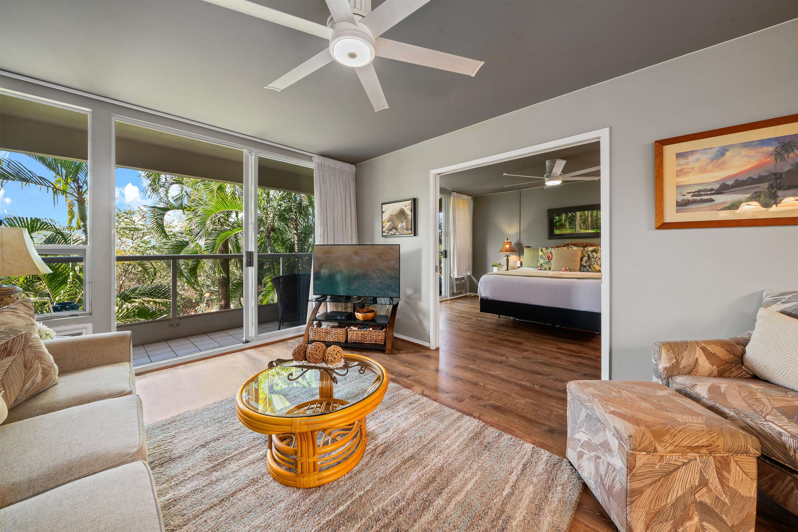 2575 South Kihei Road, Unit H207 Kihei, HI 96753 - Photo 10 of 31 a living room with furniture and a large window