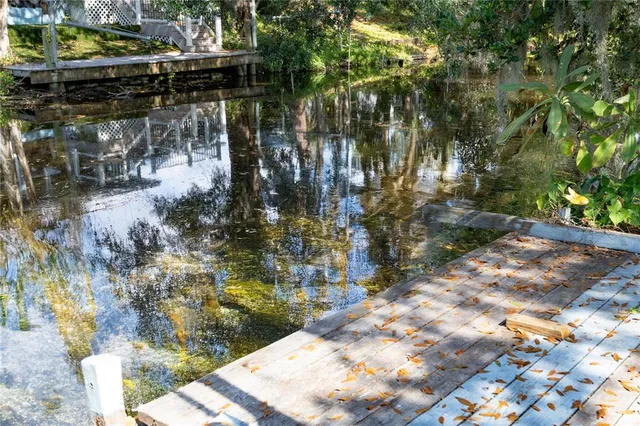 a view of backyard with seating area and green space