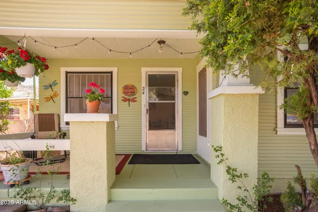 a front view of a house with a hallway