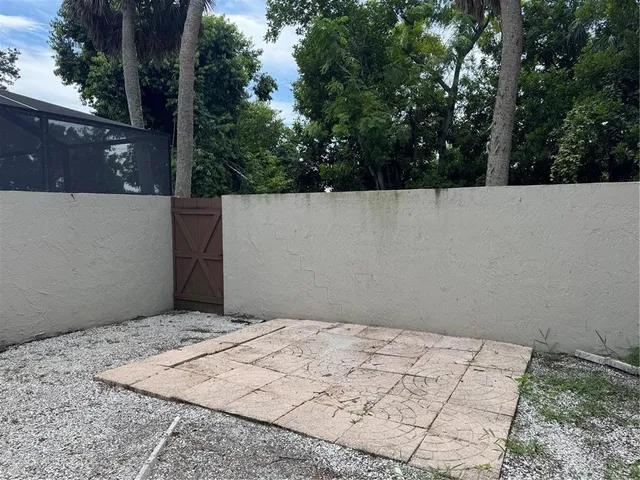 a view of a backyard