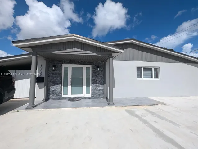 a front view of a house