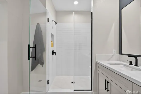 a close view of a shower