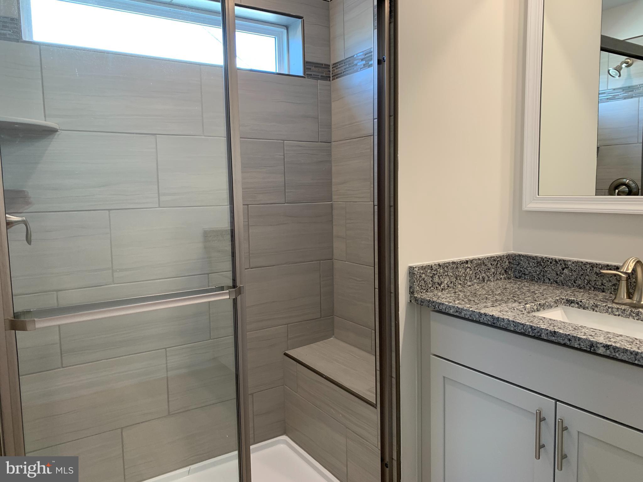 35318 Wright Way Millsboro, DE 19966 - Photo 18 of 28 a bathroom with a granite countertop shower a mirror and a sink