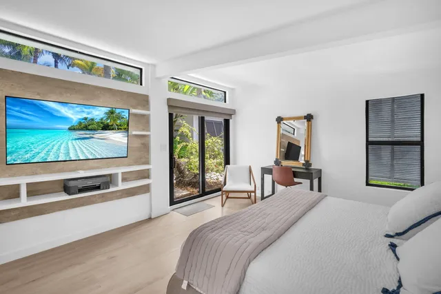 a view of a lake with a big yard